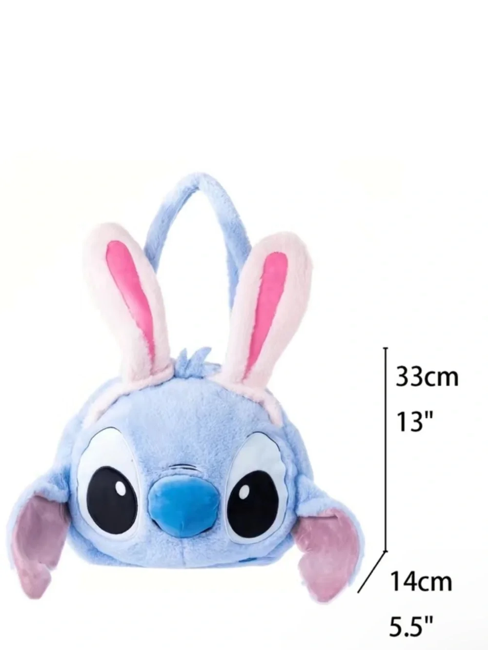 Disney Blue Stitch Plush Handbag with Pink Bunny Ears